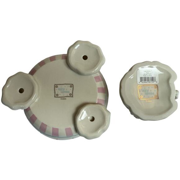 Lenox Lazy Lamb Ivory Porcelain Baby Feeding Divided Bowl & Cup - Picture 5 of 9